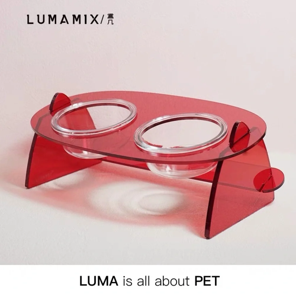 Customizable LumaMix Patent Design of Acrylic Pet Bowl Set For HOME & Travelling